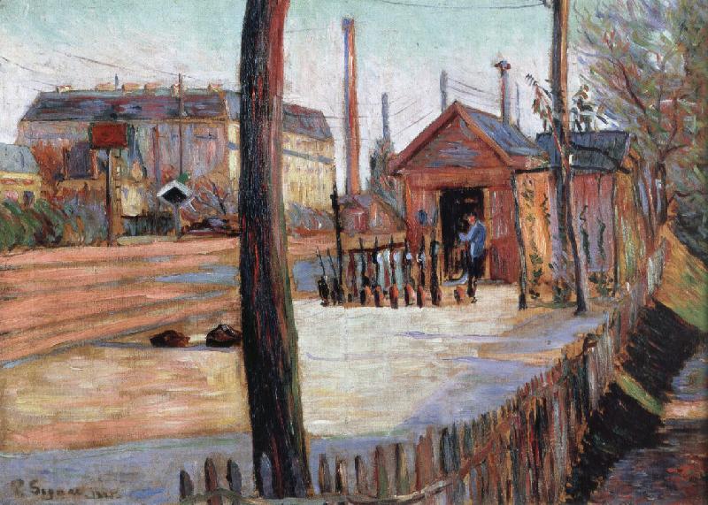 Paul Signac the jun ction at bois colombes France oil painting art